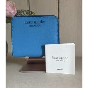 Kate Spade New York Cameron Monotone L-Zip Leather Bifold Wallet Oceanside